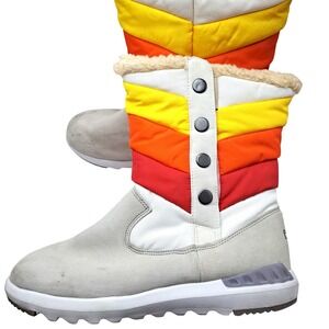 Bearpaw‎ Rainbow Puffer Snow Boots Womens 10 Cozy Lined Winter Pull On